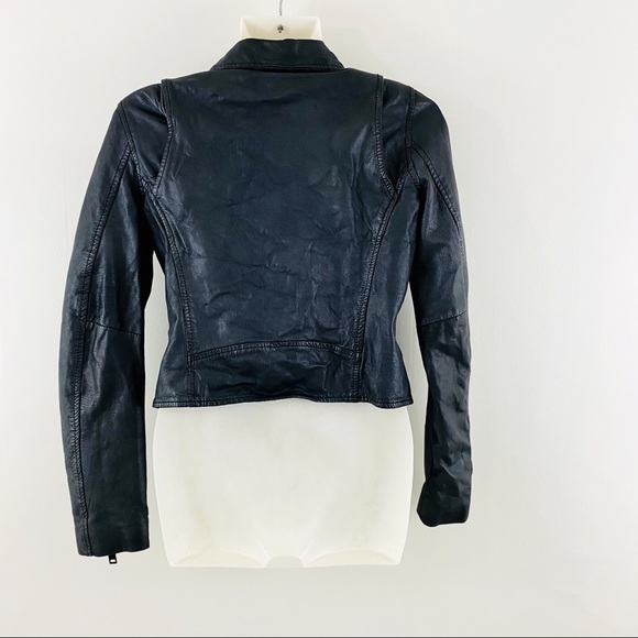 Maje Graphite Leather Blouson Zipper Moto Jacket - Picture 2 of 10